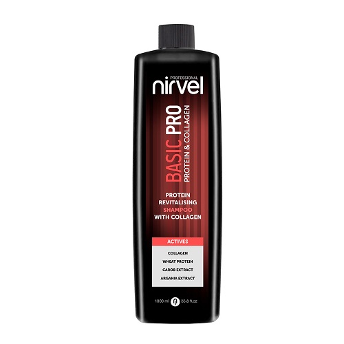 Шампунь NIRVEL Восстанавлив с протеин и коллаг Protein shampoo Basic PRO 1000 мл 7614 