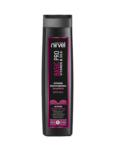 Шампунь NIRVEL Увлажн с вит и шелк Vitamin moisturizing shampoo with silk Basic PRO 250 мл  МТ7590