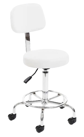 Стул со спинкой Призма высокий, хром  Белый, Россия, СМ-ПРв-с