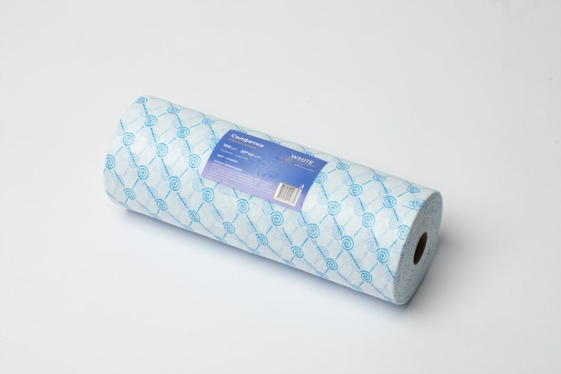 Салфетка однораз. 30х40 РУЛ (100 шт) Гол White  10288